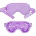 WOVTE Cooling Eye Mask Reusable Hot or Cold Therapy Gel Bead Eye Mask with Soft Plush Backing and Adjustable Strap for Puffy Eyes Dry Eyes Dark Circles Headache (Purple2)