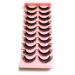 10 pairs Cats eye lashes Faux Mink False Eye Lashes D-Curl Fluffy and Wispy Ultra Soft Premium Sweat and Water Resistant Feather Light Enhancing Beauty and Confidence (5D-B23)