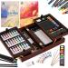 Art Supplies  Vigorfun Deluxe Wooden Art Set Crafts Drawing Painting Kit with 2 Sketch Pads  Oil Pastels  Acrylic  Watercolor Paints  Creative Gifts Box for Adults Artist Kids Teens Girls 85 Piece Set