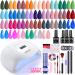 JEWHITENY 36 PCS Gel Nail Polish Kit with UV Light 120W Nail Lamp 33 Colors Gel polish Nail Set Nail Manicure Tools All-In-One Manicure Kit Nail Gel Kit K33+3 SET
