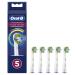 Oral-B FlossAction Replacement Electric Toothbrush Heads with CleanMaximiser Technology Pack of 5  White 5 Count (Pack of 1)