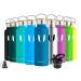 Super Sparrow Stainless Steel Water Bottle - 350ml / 500ml / 620ml / 750ml / 1000ml - Vacuum Insulated Metal Water Bottle - Standard Mouth Flask - BPA Free - Straw Water Bottle for Work, Gym, Travel, Sports Sea Blue 620ml-21oz