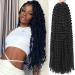 Passion Twist Hair 24 Inch 8 Packs Water Wave Crochet Hair Black Passion Twists Braiding Hair Long Bohemian Spring Twist Hair Crochet Braids Synthetic Hair Extension (24 Inch 1B#) 24 Inch (Pack of 8) 1B#