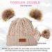 Kids Winter Pom Pom Hat Set - 3 Piece Knitted Ski Beanie Cap for Boys & Girls 1-3 Years Old - Black, Khaki, Pink - Buy Online on GoSupps.com