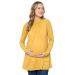 My Bump Maternity Knit Sweater - High Neck Shawl Collar Long Sleeves Tunic Pullover Top (Made in USA) L Mustard Tlai