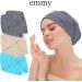 Buy Emmy Home Haarurban - 100% Cotton Quick-Drying Turban Towels (2-Pack) for Long Hair - Perfect Hair Dryer Caps in Anthracite - Buy Online on GoSupps.com