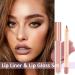 Nude Liquid Lipgloss & Lip Liner Set - Long Lasting & Waterproof Lip Stain Kit - Buy Online on GoSupps.com