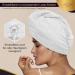 LUXTOGO Fast Dry Hair Towel 100% Cotton Super Absorbent Hair Turban with Button & Elastic | High-Quality White Towel | Perfect for Quick Drying 1 Piece - Buy Online on GoSupps.com