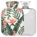 Naanle hot hot water bottle with reference tropical flower palm transparent hot water bottle 2l large hot hot water bottle for menstrual cramps pain relief handfoots heat and cold therapy