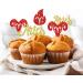 24Pcs Aries Cupcake Toppers Zodiac Themed Birthday Cake Picks Big Aries Energy Aries Season Aries Birthday Party Decorations Red & Gold Glitter - Buy Online on GoSupps.com