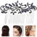 Lurrose Wedding Hair Comb Blue Rhinestone Hair Comb Hairpin Bride Vintage Flower Crystal Overtone Bridal Hair Accessories for Bridal Bridesmaid - Buy Online on GoSupps.com