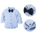 Mint Green Baby Boy Wedding Outfit Set | 4pcs Gentleman Suit with Striped Shirts, Trousers, Suspenders, Bowtie | 18-24 Months Light Blue - Buy Online on GoSupps.com