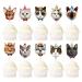 Ercadio 30 Pack Cat Cupcake Toppers Cat Head Cupcake Picks Kitten Cat Cake Toppers Kitten Pet Cat Cupcake Toppers for Cat Theme Birthday Baby Shower Party Cake Supplies A-10 Style Cats
