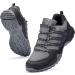 Grand Attack Men's Waterproof Hiking Shoes | Wide Toe Box | Strong Grip & Durable | Size 11.5 Wide Black Grey - Buy Online on GoSupps.com