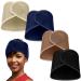 Xuhal 4 Pieces Mesh Hair Wraps for Black Women Sleeping Hair Wrap Scarf Cap Spa Headbands Hair Wraps Hair Nets for Women Black Natural Hair Wash Face Sleep (Navy Blue  Black  Beige  Camel)
