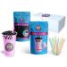 COTTON CANDY Boba Tea Kit/Gift Box Includes Tea Powder, Tapioca Pearls & Straws By Buddha Bubbles Boba