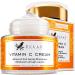 Vitamin C Face Cream - Vitamin C Cream with 2.5% Hyaluronic Acid + 2% Squalane Vitamin C Moisturizer for Face Brightening Cream to Reduce Uneven Skin Tone and Wrinkles Antioxidant Firming Cream