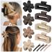 Huiguli hair clip tall 8 pieces of hair clips +4 pieces hair clips matt hair clip flower non -slip hair styling accessories for women women girls