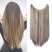 Silk -Co hair extension with rubber band smooth extensions with invisible cord synthetic hair part like real hair hair sealing hair extensions for women dark brown & golden brown 50cm raide - 20 "dark brown mix gold brown