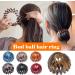 Buy Asalinao Ponytail Hair Needle & Curling Iron - Retro Leopard Bird Nest Hair Clip for All Hair Types (Blue) - Buy Online on GoSupps.com