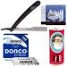 Traditional Shaving Kit of 100 Dorco Single Edge Razor Blades The Shave Factory Straigt Razor Arko Shaving Soap Stick with Free 20 Styptic Matches Gift - Smooth Shaves and Quick Relief Combo