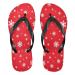 Mnsruu Red Snowflake Merry Christmas Flip Flops Flip Sandals Home Slippers Hotel Spa Bedroom Travel XS for Men Women