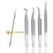 Fiber Tip Lash Tweezers Set - Professional Japanese Steel Tweezers for Eyelash Extensions - Anti-Slip Diamond Grip - Pack of 4 - Buy Online on GoSupps.com
