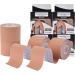 Kinesiology Tape (Beige 4 Rolls) Unlock Your Full Potential with Kinesiology Original Cotton Elastic Premium Athletic Tape Breathable Latex-Free Hypoallergenic high ductility and Waterproof for Shoulder Knee Elbow Ankle Support - Buy Online on GoSupps.com
