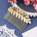 PAGOW 3.3 Inch Leaf Hair Combs - Gold Rhinestone Pearl Clips for Women, Wedding Headpiece Accessories - Buy Online on GoSupps.com