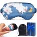 Fishent Sleep Eye Mask for Women Men - Super Soft Silk Sleep Mask for Sleeping Lightweight Comfortable Blindfold Eye Covers for Travel/Shift Work/Nap with Gift Box and Storage Bag Little Bird