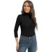 Women's Long Sleeve Turtleneck Base Layer Shirt - Slim Fit | XX-Large Black - Buy Online on GoSupps.com