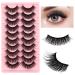 False Eyelashes Natural Look Wispy Faux Mink Lashes Fluffy Cat Eye lashes 10 Pairs 18MM Volume-18mm
