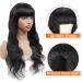 20 Inch Body Wave Wig with Bangs for Black Women - 150% Density Brazilian Virgin Human Hair None Lace Front Wig - Natural Color - Buy Online on GoSupps.com