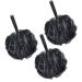 Titanker Bath Loofah Sponge, Shower Sponge Loofahs 60g/pcs Mesh Pouf Soft Body Scrubber Ball, Exfoliating Bath Sponge for Women and Men, Pack of 3, Black Black 60g/pcs