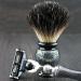 Haryali London Men's Shaving Set - 3 Razor Blades Black Badger Hair Brush & Stand | Perfect Grooming Gift for Him - Buy Online on GoSupps.com