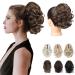 REECHO Ponytail Extension 9" Short Curly Wavy Claw Clip Pony tails Hair Extensions HP001 Hairpieces for Women - Ginger Brown