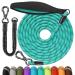 Aystkniet Bungee drag line for dogs 3m 5m 10m 15m 20m 30m shock -absorbing dog leash with padded handle reflective threads lockable hook for medium large dog 20m 8mm turkis