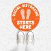 BeSafe Messaging Social Distancing Starts Here - 6 Pack 30.5 cm Round Repositionable Vinyl Footprint Stickers UL 410 Certified Non-Slip Ideal for Commercial & School Use - Buy Online on GoSupps.com