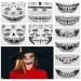 10 Sheets Halloween Face Temporary Tattoos Horror Clown Makeup Face Mouth Fake Tattoos Stickers for Women Men Kids Masquerade Halloween Party Favor Supplies