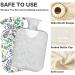 NAANLE 2L Hot Water Bottle with Watercolor Leaves & Flowers | Transparent Large Warmth for Bed Hands & Feet | Pain Relief & Heat Therapy - Buy Online on GoSupps.com