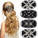4 Pieces Magic Beads Hair Comb Hair Comb Slides Elastic Pearl Hair Combs Hair Comb for Cliping Hair Comb Elastic Beads Comb Double Clips for Women Girls Hair Accessories