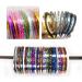 Nail Art Striping Tape Lines Kit 35 pcs 1mm 2mm 3mm Laser Nail Tape Strips for Design DIY Silver Nails Striping Tape Case Holographic Nail Rolls Chrome Striping Tape Line