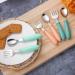 6Pcs Stainless Steel Toddler Cutlery Set for Boys and Girls - Baby Fork and Spoon Children's Utensils for Self Feeding and Learning - Blue, Green, Orange - Buy Online on GoSupps.com