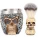 Skeleton Head Shaving Brush Bowl Set - Premium Beard Brush & Soap Dish for Men | Ideal for Home & Salon Use - Buy Online on GoSupps.com