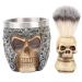 JTLB Men's Beard Shaving Kit - Stainless Steel Bowl & Skeleton Head Brush Set for Grooming Excellence | Shop Now! - Buy Online on GoSupps.com