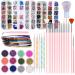 Aruigu Nail Kit, Nail Tool Set With nail art brushes, Nail Art Rhinestones, Nail Dust Brush, Nail Butterfly, Fine Glitter, Nail Sequins with 1 Tweezers and Nail Tape Strips (Pink)