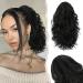 Sofeiyan Ponytail Extension Claw Clip in Ponytail Hair Extensions 13 Inch Curly Pony Tail Extension Natural Wave Synthetic Clip in Hairpiece for Women Black