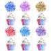 BlingABC 30Pack Foil Firework Cake Toppers 6 Colors Sparkle Tinsel Cupcake Topper Cocktail Picks Decoration for Birthday Wedding Ceremony Party Supplies