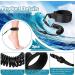 2-Piece Coiled Surfboard Leash Set | Surfing Leg Rope & Ankle Strap | Black SUP Leash Rope for Paddle Board | Surf Straps Stay on Board - Buy Online on GoSupps.com