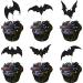 24 Pack Halloween Bat Cupcake Toppers Black Glitter Bat Halloween Cupcake Picks Happy Halloween Cake Decorations for Baby Shower Kids Birthday Party Cake Decorations Supplies 1-black